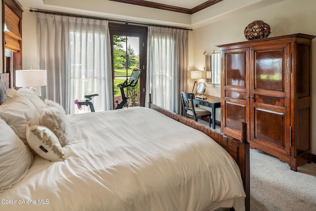 17021 S Citrine Dr, Coeur Dalene, ID 83814 - bedroom featuring crown molding, carpet, and access to exterior