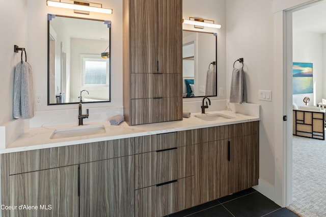 bathroom featuring vanity and tile patterned floors