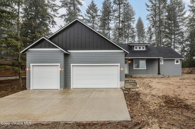 view of front of property featuring a garage