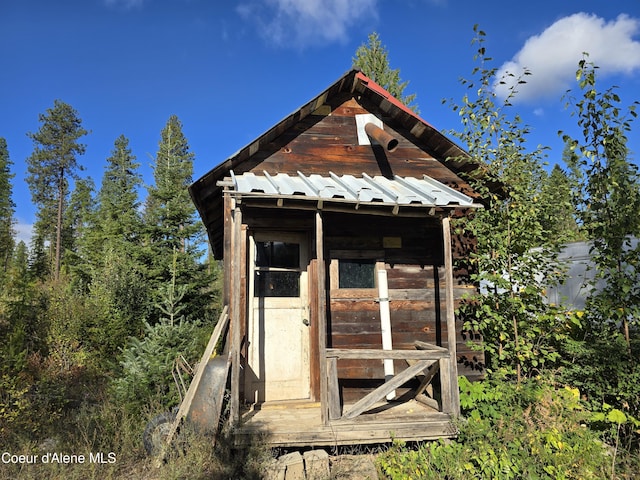 view of shed