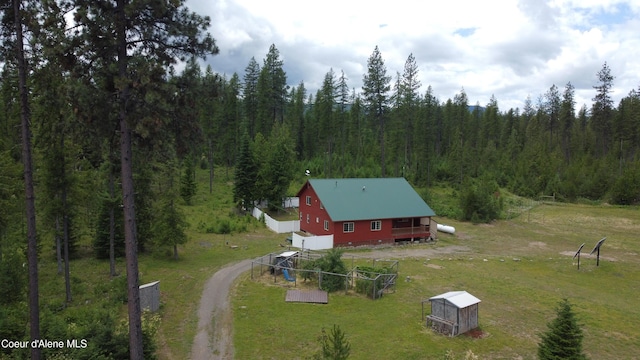 950 Old Range Rd, Clark Fork, ID 83811 - view from above of property with a forest