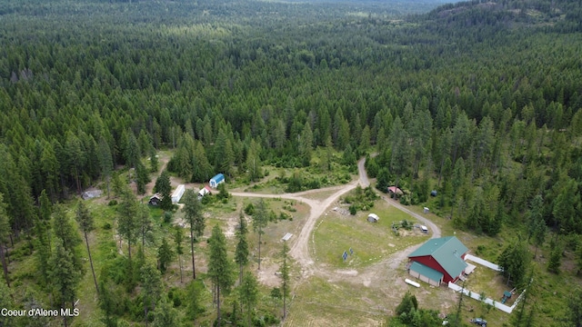 950 Old Range Rd, Clark Fork, ID 83811 - aerial view of property and surrounding area with a heavily wooded area