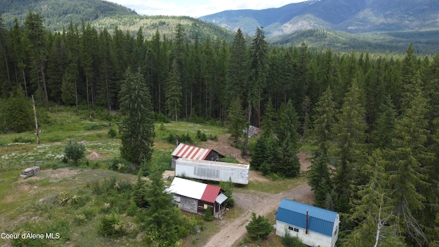950 Old Range Rd, Clark Fork, ID 83811 - view from above of property with a forest and a mountain backdrop