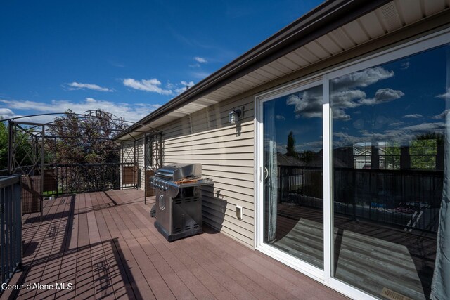 deck with a grill