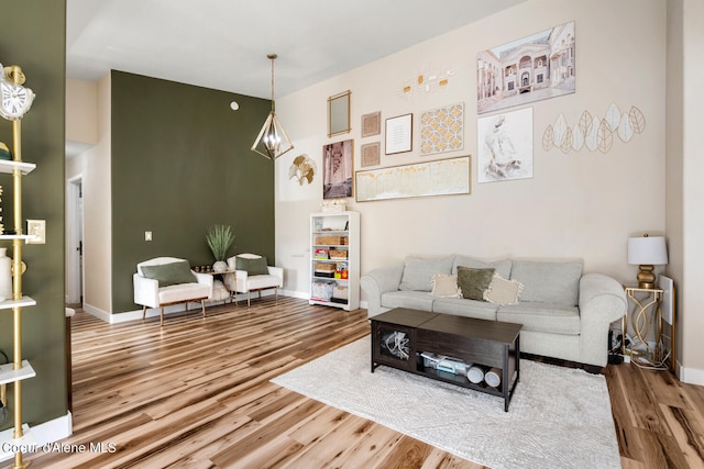 living room featuring hardwood / wood-style floors