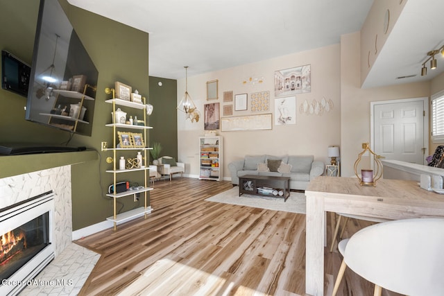 living room featuring hardwood / wood-style floors