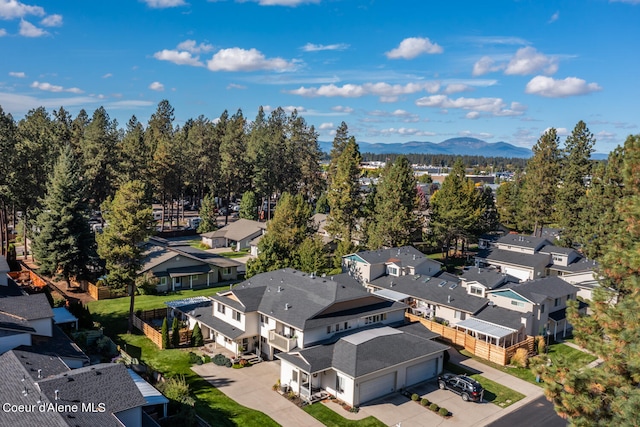 bird's eye view featuring a mountain view