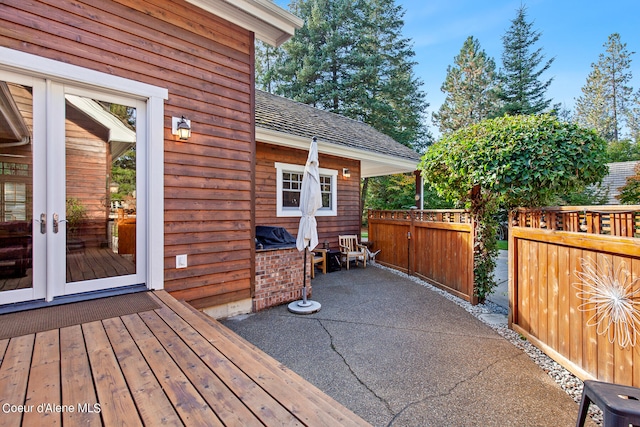 view of patio with french doors