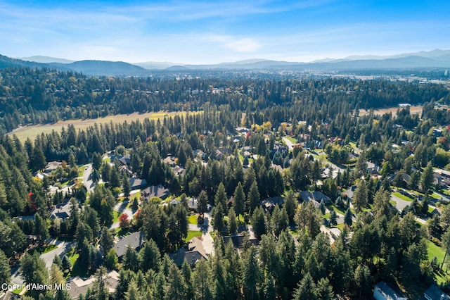 bird's eye view featuring a mountain view