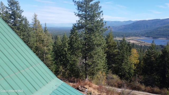 property view of mountains featuring a water view