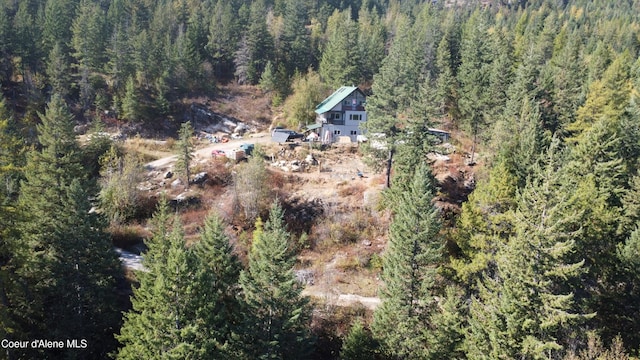 1452 Grizzly Gap Rd, Naples, ID 83847 - aerial overview of property's location with a heavily wooded area