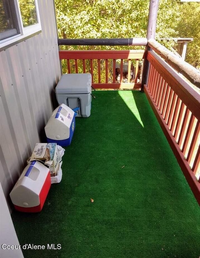 1452 Grizzly Gap Rd, Naples, ID 83847 - view of green lawn featuring a balcony