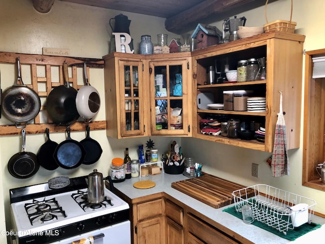 kitchen featuring white gas stove