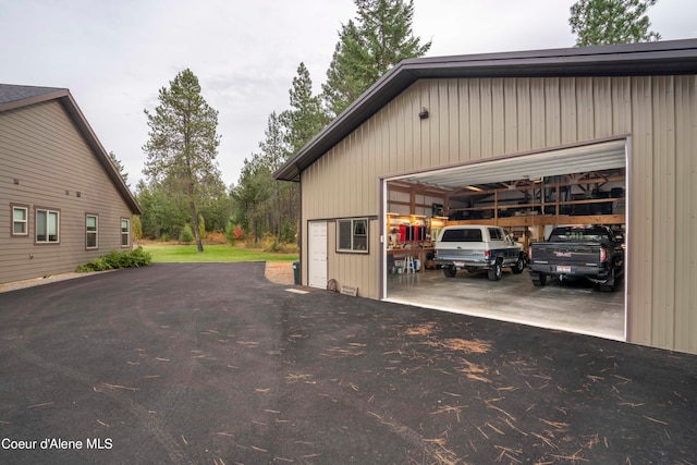 view of garage