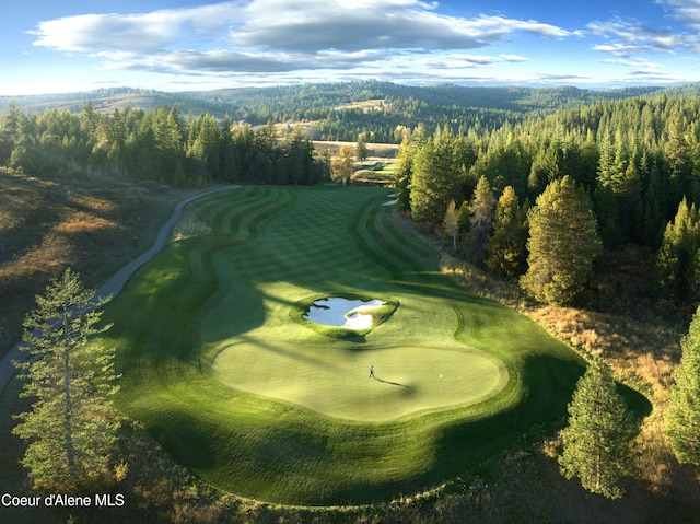 15374 S Chalone Dr, Coeur Dalene, ID 83814 - aerial overview of property's location featuring a golf course and a mountainous background