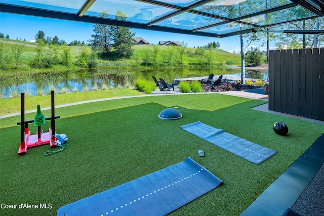 15374 S Chalone Dr, Coeur Dalene, ID 83814 - view of property's community with a water view and a yard