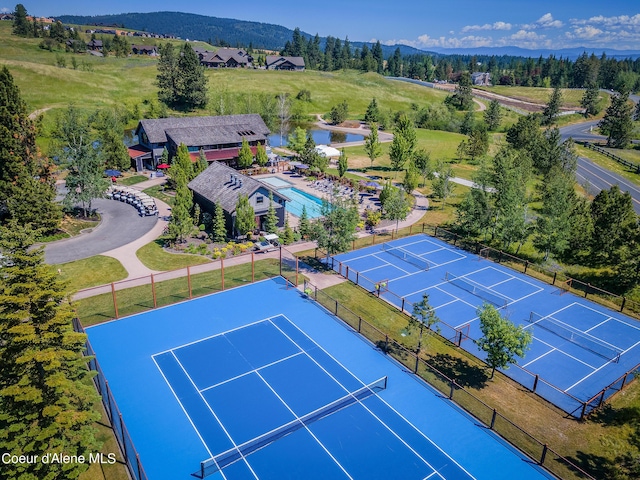 15374 S Chalone Dr, Coeur Dalene, ID 83814 - drone / aerial view of a pool and mountains