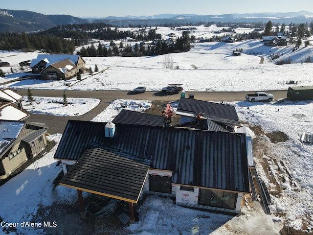15374 S Chalone Dr, Coeur Dalene, ID 83814 - snowy aerial view with a mountain view