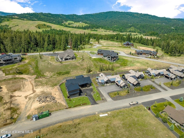 15374 S Chalone Dr, Coeur Dalene, ID 83814 - aerial overview of property's location with a mountain backdrop