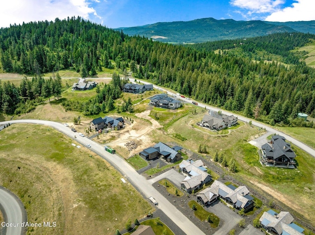 15374 S Chalone Dr, Coeur Dalene, ID 83814 - aerial overview of property's location featuring a mountain backdrop