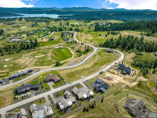 15374 S Chalone Dr, Coeur Dalene, ID 83814 - aerial view of property and surrounding area featuring a water and mountain view and nearby suburban area