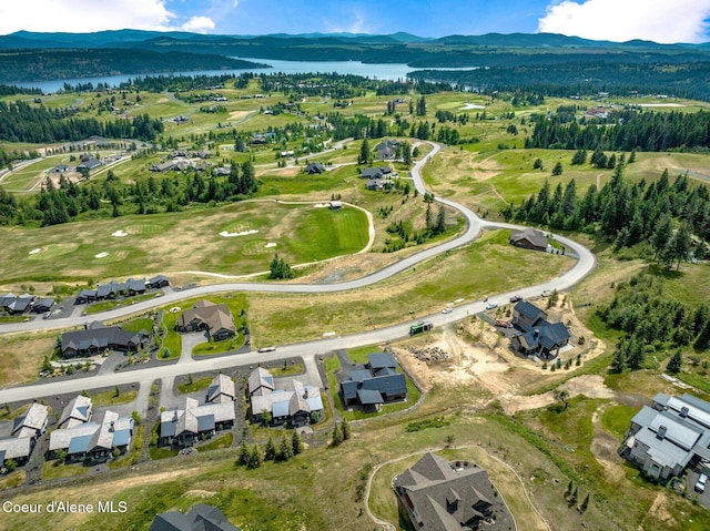 15374 S Chalone Dr, Coeur Dalene, ID 83814 - aerial overview of property's location with a water and mountain view
