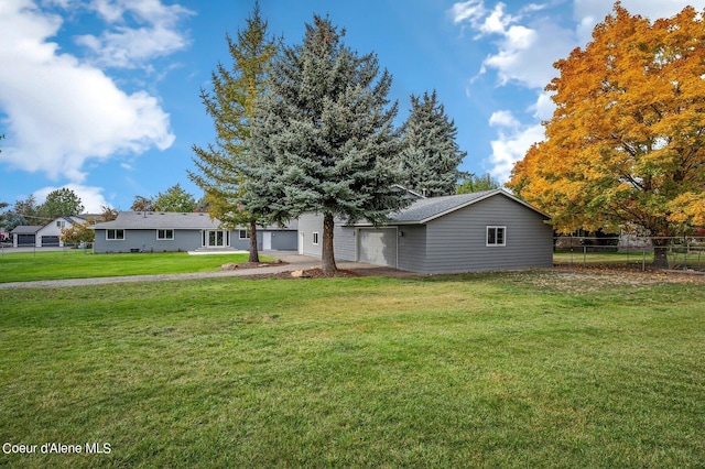 view of front of home with a front yard