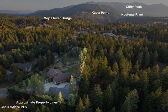 110 Sheri Dr, Moyie Springs, ID 83845 - view of property location featuring a forest and mountains