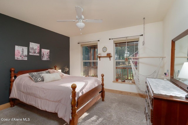 110 Sheri Dr, Moyie Springs, ID 83845 - bedroom featuring carpet flooring and a ceiling fan