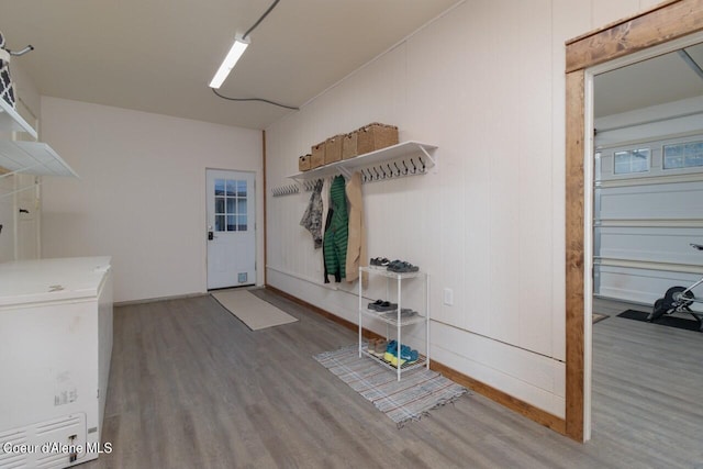 110 Sheri Dr, Moyie Springs, ID 83845 - laundry room with wood finished floors