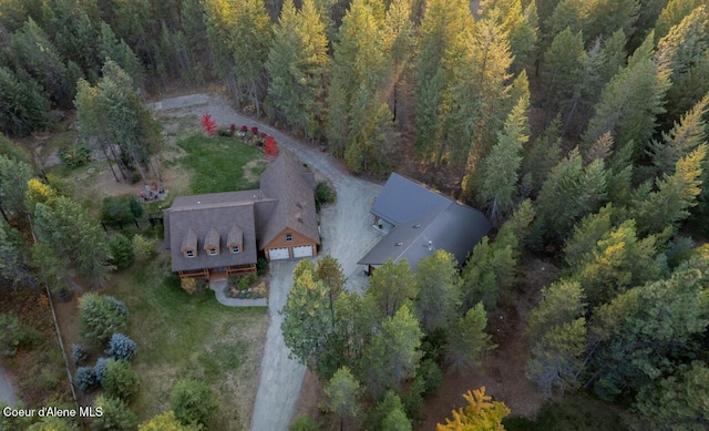 110 Sheri Dr, Moyie Springs, ID 83845 - aerial overview of property's location with a heavily wooded area
