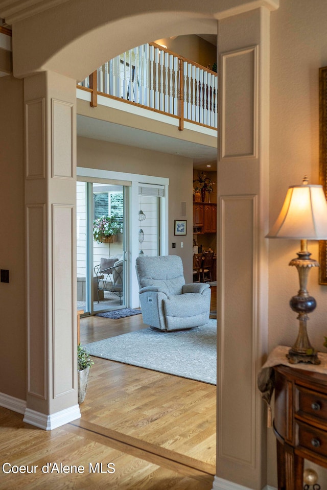 entryway featuring hardwood / wood-style flooring