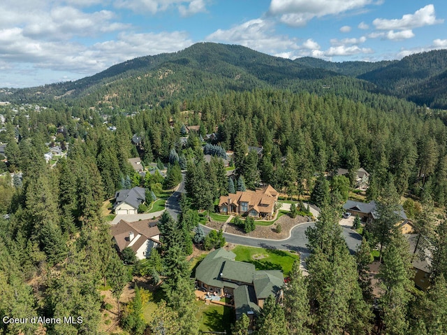 aerial view featuring a mountain view