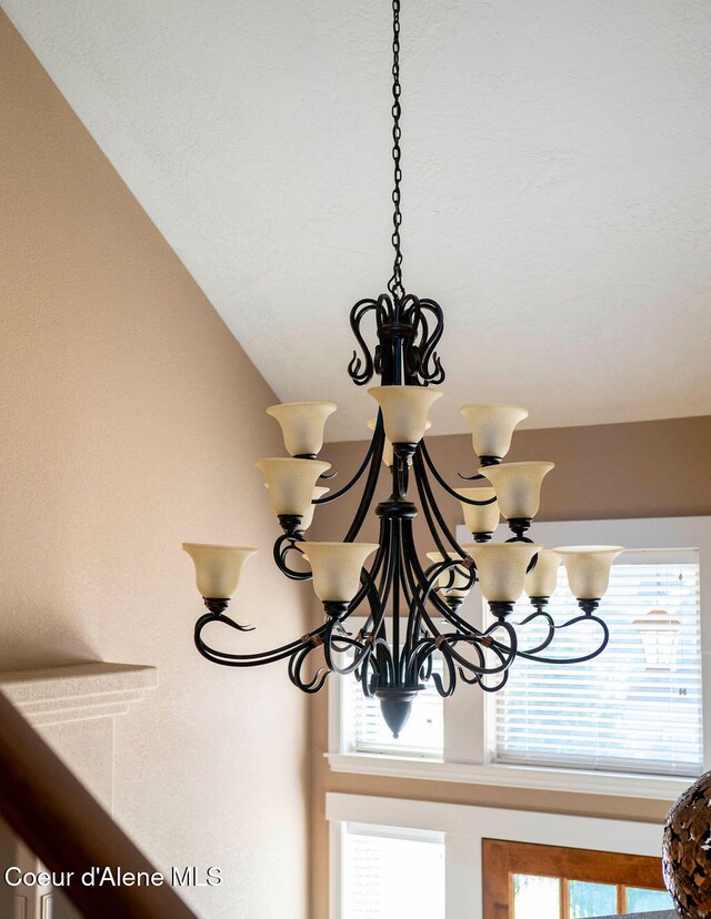 interior details with a notable chandelier