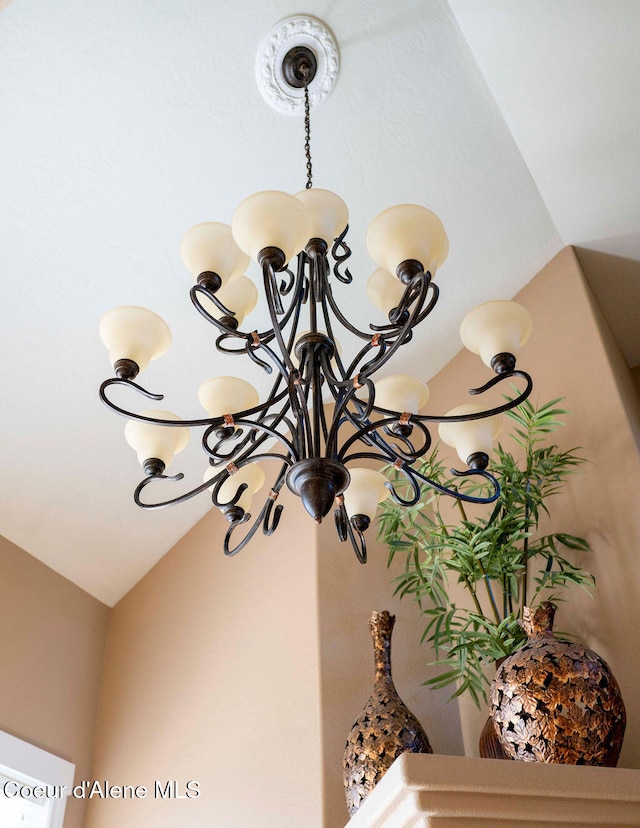 room details with a chandelier