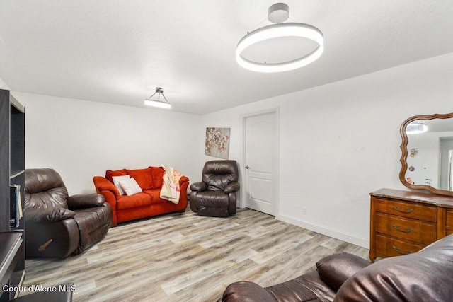 living room with light wood-type flooring