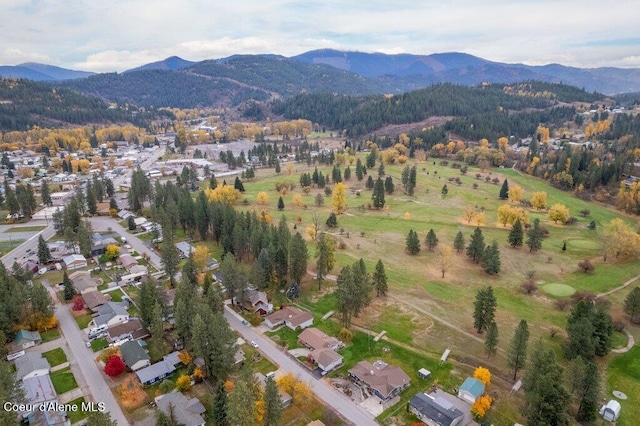 bird's eye view with a residential view and a mountain view