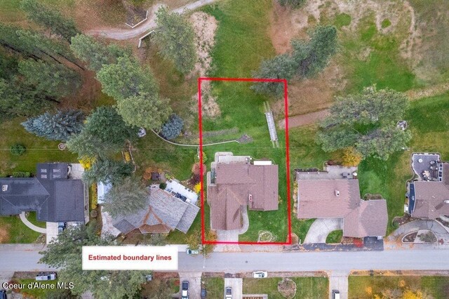 aerial view featuring a residential view