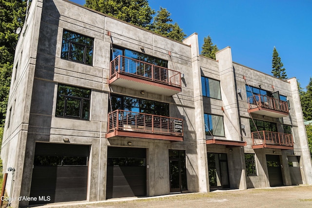 view of building exterior with a garage