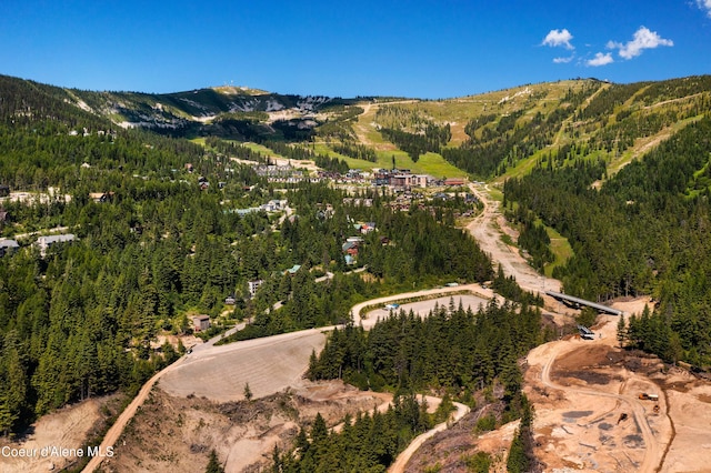 bird's eye view featuring a mountain view