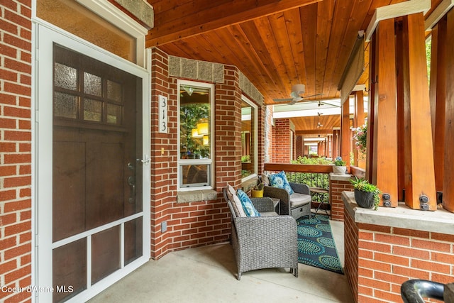 view of patio with a porch