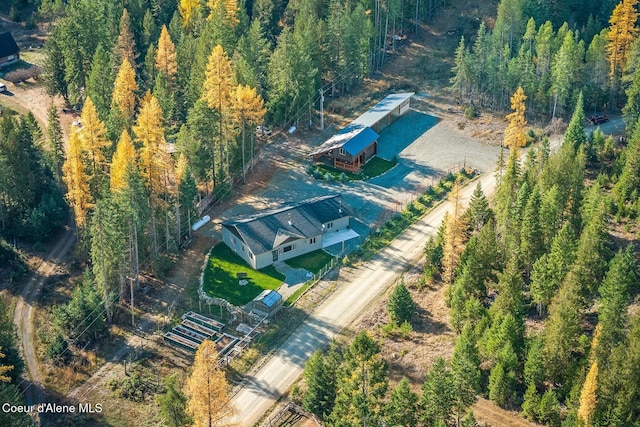 648 Curley Creek Rd, Moyie Springs, ID 83845 - view from above of property featuring a heavily wooded area