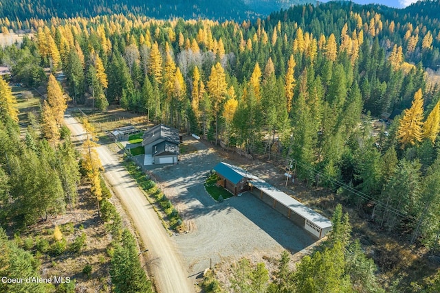 648 Curley Creek Rd, Moyie Springs, ID 83845 - aerial view of property and surrounding area featuring a heavily wooded area