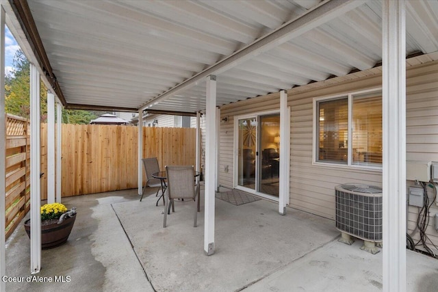 view of patio / terrace with central air condition unit