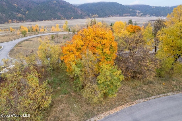 view of mountain feature with a rural view