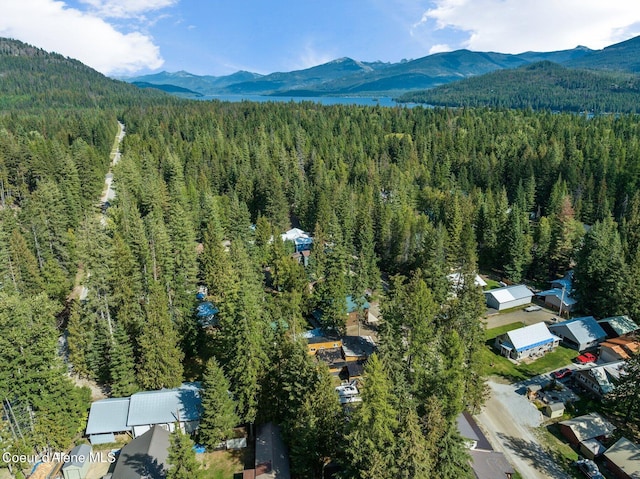 aerial view with a mountain view