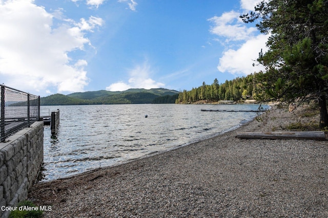 property view of water with a mountain view