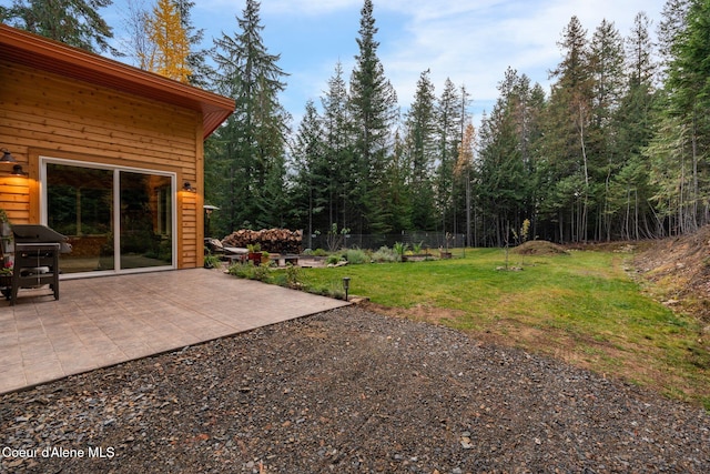 view of yard featuring a patio