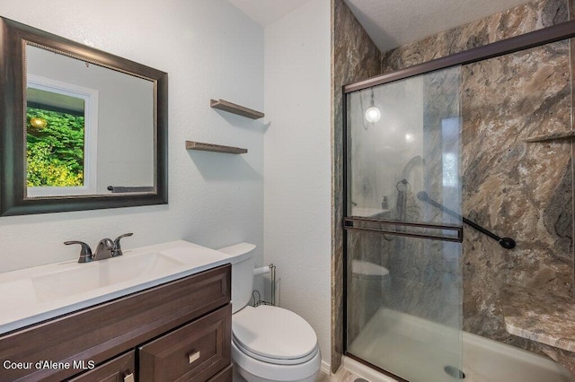 14895 N Crystal Springs Ln, Rathdrum, ID 83858 - bathroom featuring toilet, vanity, and a stall shower
