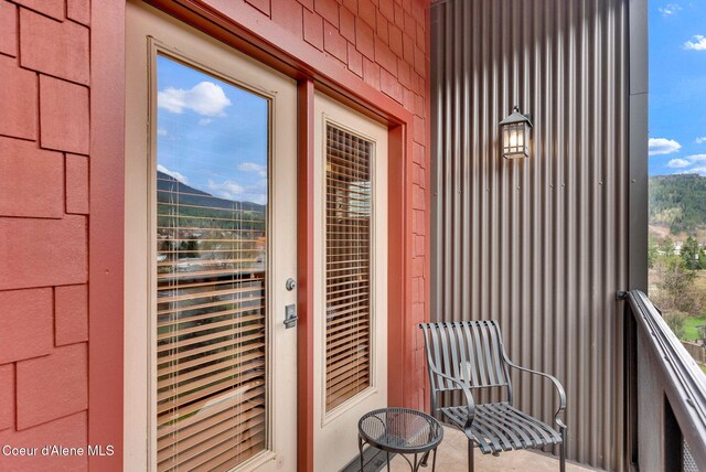 balcony with a mountain view